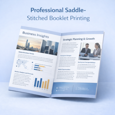 Saddle-Stitched Booklet Printing – Professional Multi-Page Brochures