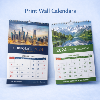 Wall calendar printing UAE with custom corporate and promotional calendar designs