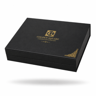 Premium Rigid Magnetic Corporate Gift Box Set — Luxury Executive Welcome Kit with Fitted Insert for Notebook, Pen, Keychain & Branded Accessories