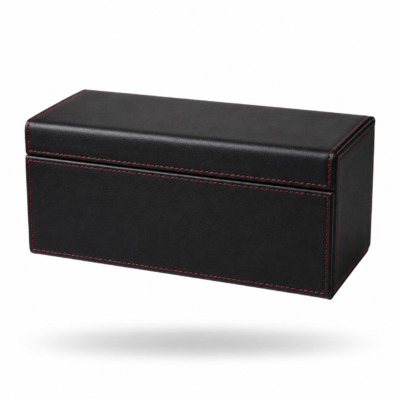 Premium PU Leather Trading Card Deck Storage Box — Luxury Multi-Compartment Collector's Case with Magnetic Flip Lid & Velvet Interior